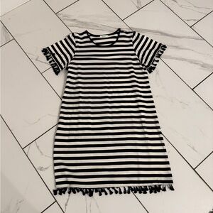 Jade Black and White Striped Casual Dress